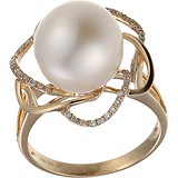 Женское золотое кольцо с бриллиантами и жемчугом, 1625058