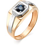 Женское золотое кольцо с бриллиантами и сапфиром, 1627362
