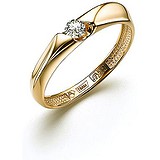 Золотое кольцо с бриллиантом, 1633506