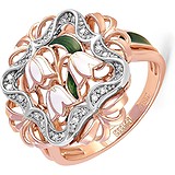 Kabarovsky Женское золотое кольцо с бриллиантами и эмалью, 1648610