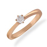 Золотое кольцо с бриллиантом, 1667810