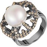 Женское золотое кольцо с бриллиантами и жемчугом, 1673442