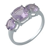 Женское серебряное кольцо с аметистами, 1701858