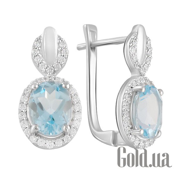 

Серьги Fresh Jewelry, Серебряные серьги с куб. циркониями и топазами