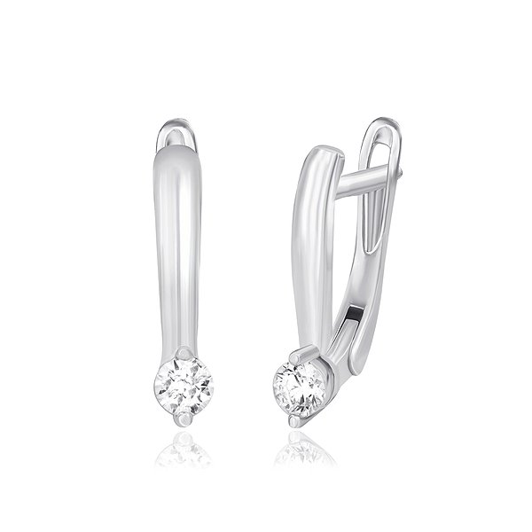 Серебряные серьги с цирконием Swarovski Zirconia