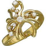 Женское золотое кольцо с куб. циркониями, 1604579