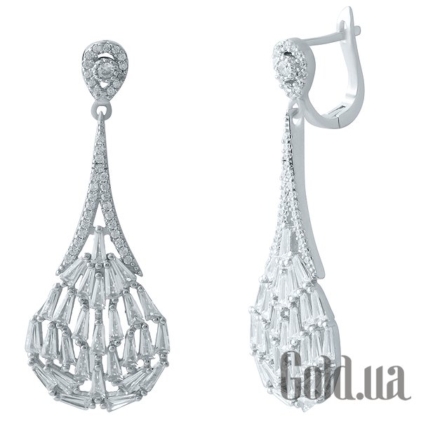 

Серьги с подвесками Fresh Jewelry, Серебряные серьги с куб. циркониями