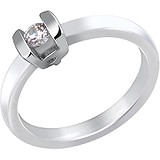 Серебряное кольцо с куб. цирконием и керамикой, 1640675