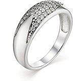Серебряное обручальное кольцо с куб. циркониями, 1646819