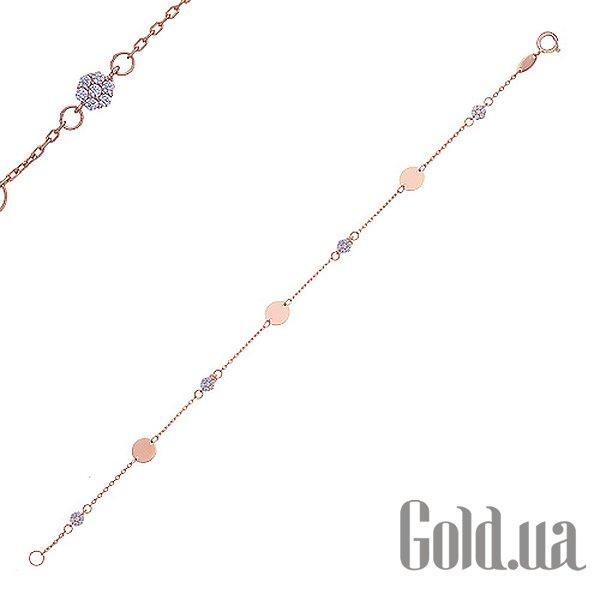 

Браслет Украина, Женский золотой браслет с куб. циркониями, 18