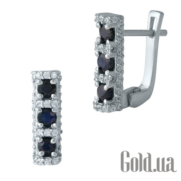 

Серьги Fresh Jewelry, Серебряные серьги с сапфирами и куб. циркониями