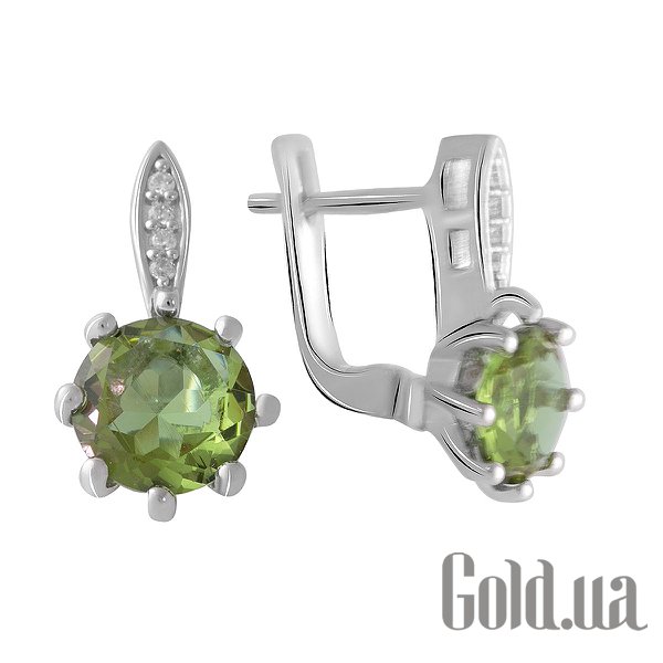 

Серьги Fresh Jewelry, Серебряные серьги с куб. циркониями и султанитами