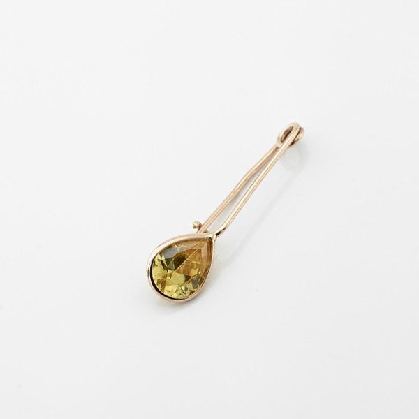 Золотая булавка с куб. цирконием