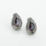 Срібні сережки з куб. цирконіями та топазами, 1798371