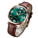Olevs Жіночий годинник Diamond Leather Brown 3963, 1799139