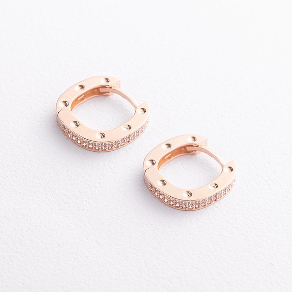 Золотые серьги с куб. циркониями onxс09135 – изображение 2