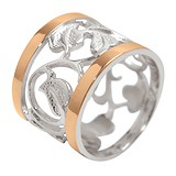 Женское серебряное кольцо в позолоте, 874979