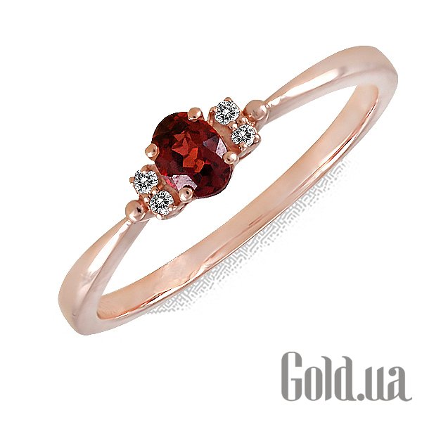 

Кольцо Lurie Jewelry, Женское золотое кольцо с бриллиантами и гранатом, 16.5