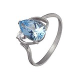 Женское серебряное кольцо с куб. цирконием и топазом, 1524452