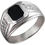 Мужское серебряное кольцо с ониксом, 1604324