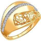 Женское золотое кольцо с куб. циркониями, 1614052