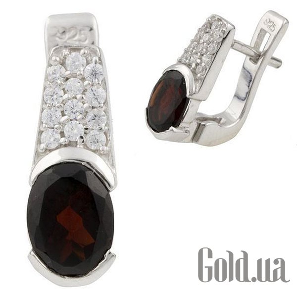 

Серьги Fresh Jewelry, Серебряные серьги с гранатами и куб. циркониями