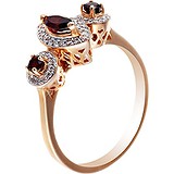 Женское золотое кольцо с гранатами и бриллиантами, 1625060