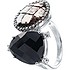 Женское серебряное кольцо с куб. циркониями и кожей - фото 1