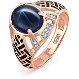 Kabarovsky Женское золотое кольцо с сапфиром, бриллиантами и эмалью, 1698532