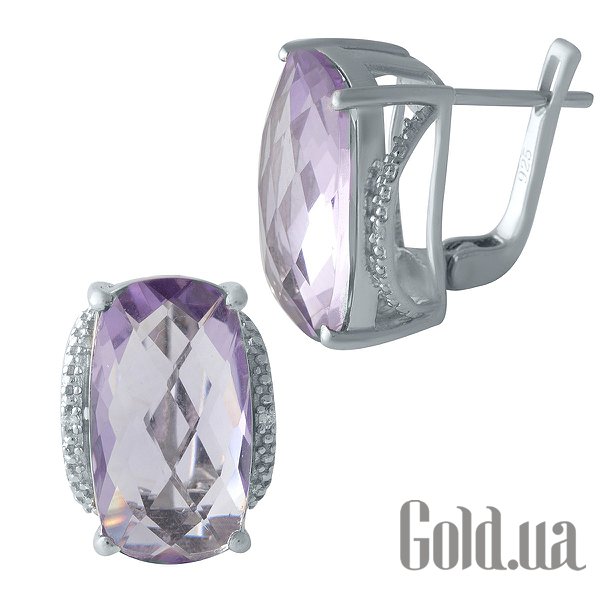 

Серьги Fresh Jewelry, Серебряные серьги с аметистами и куб. циркониями