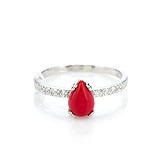 Женское серебряное кольцо с кораллом и куб. циркониями, 1715940