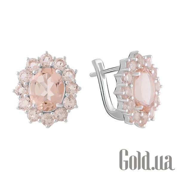 

Серьги Fresh Jewelry, Серебряные серьги с синт. морганитами