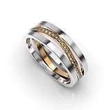 Золотое обручальное кольцо с бриллиантами, 1768164