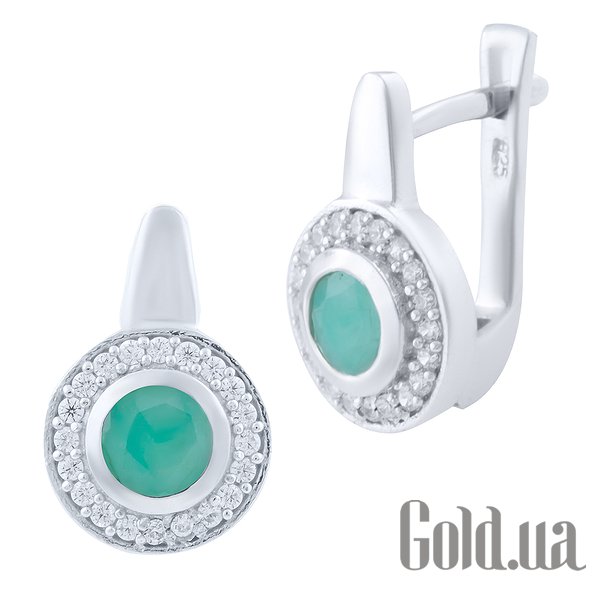 

Серьги Fresh Jewelry, Серебряные серьги с куб. циркониями и изумрудами