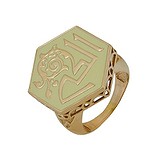 Женское серебряное кольцо с эмалью в позолоте, 1515493