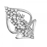 Женское серебряное кольцо с куб. циркониями, 1536741