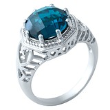 Женское серебряное кольцо с синт. топазом