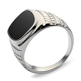 Мужское серебряное кольцо с ониксом, 1604069