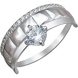 Женское серебряное кольцо с куб. циркониями, 1615333