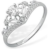 Женское серебряное кольцо с куб. циркониями, 1640677
