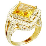 Женское золотое кольцо с цитрином и бриллиантами, 1642725