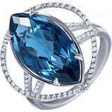 Женское золотое кольцо с бриллиантами и топазом, 1646565