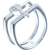Женское серебряное кольцо с куб. циркониями, 1669093