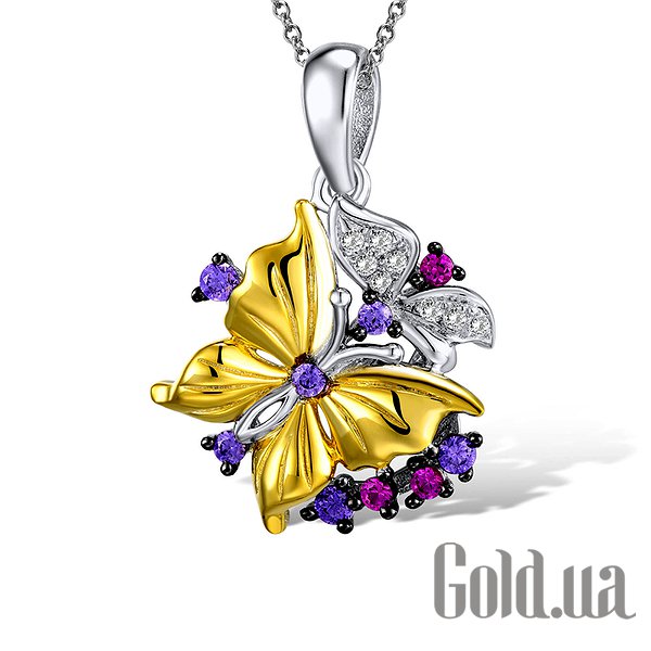 

Женские кулоны Lurie Jewelry, Серебряный кулон с куб. циркониями и аметистами