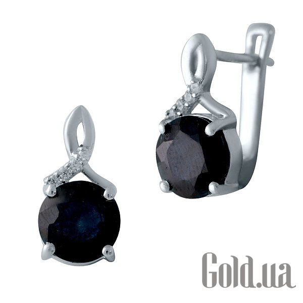 

Серьги Fresh Jewelry, Серебряные серьги с сапфирами и куб. циркониями