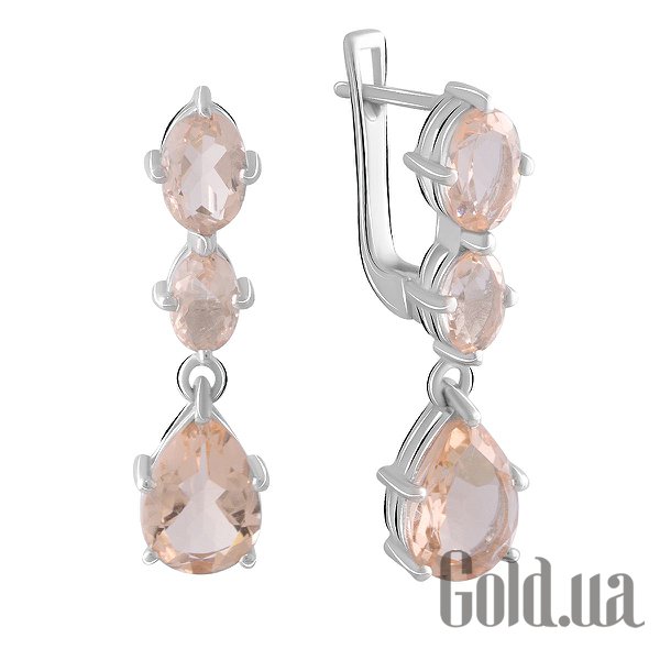 

Серьги с подвесками Fresh Jewelry, Серебряные серьги с синт. морганитами