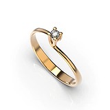 Золотое кольцо с бриллиантом, 1768933