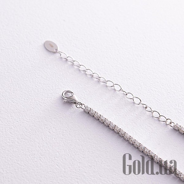 

Женские колье Украина, Серебряное колье с куб. циркониями, 45