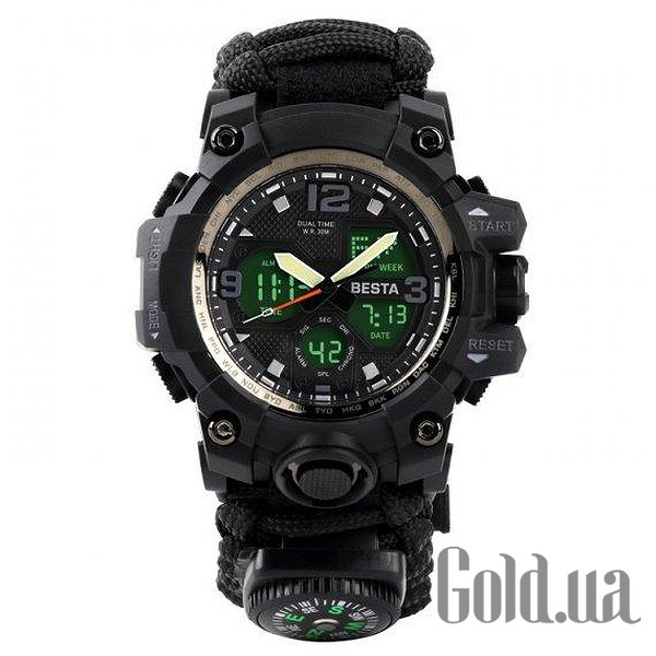 

Мужские часы Besta, Мужские часы Life Pro AllBlack с компасом 3085