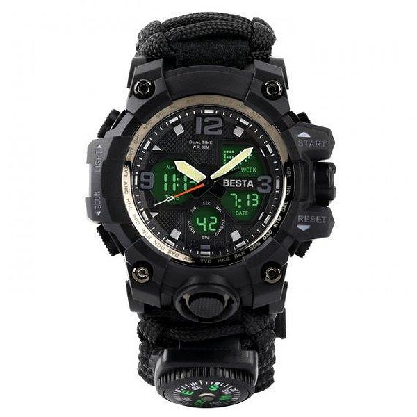 Besta Мужские часы Life Pro AllBlack с компасом 3085